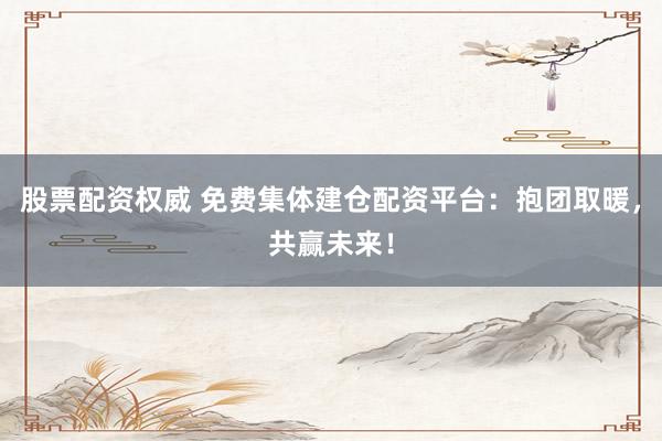 股票配资权威 免费集体建仓配资平台：抱团取暖，共赢未来！