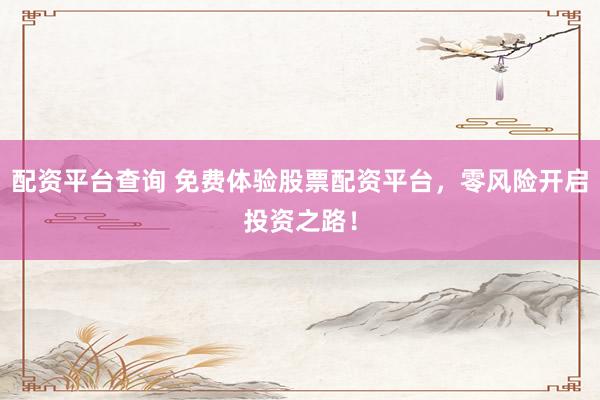 配资平台查询 免费体验股票配资平台，零风险开启投资之路！